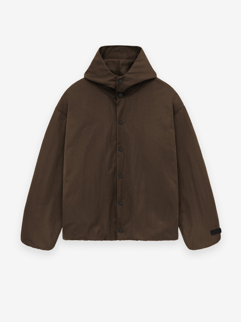 Textured Nylon Hooded Coaches Jacket - 1