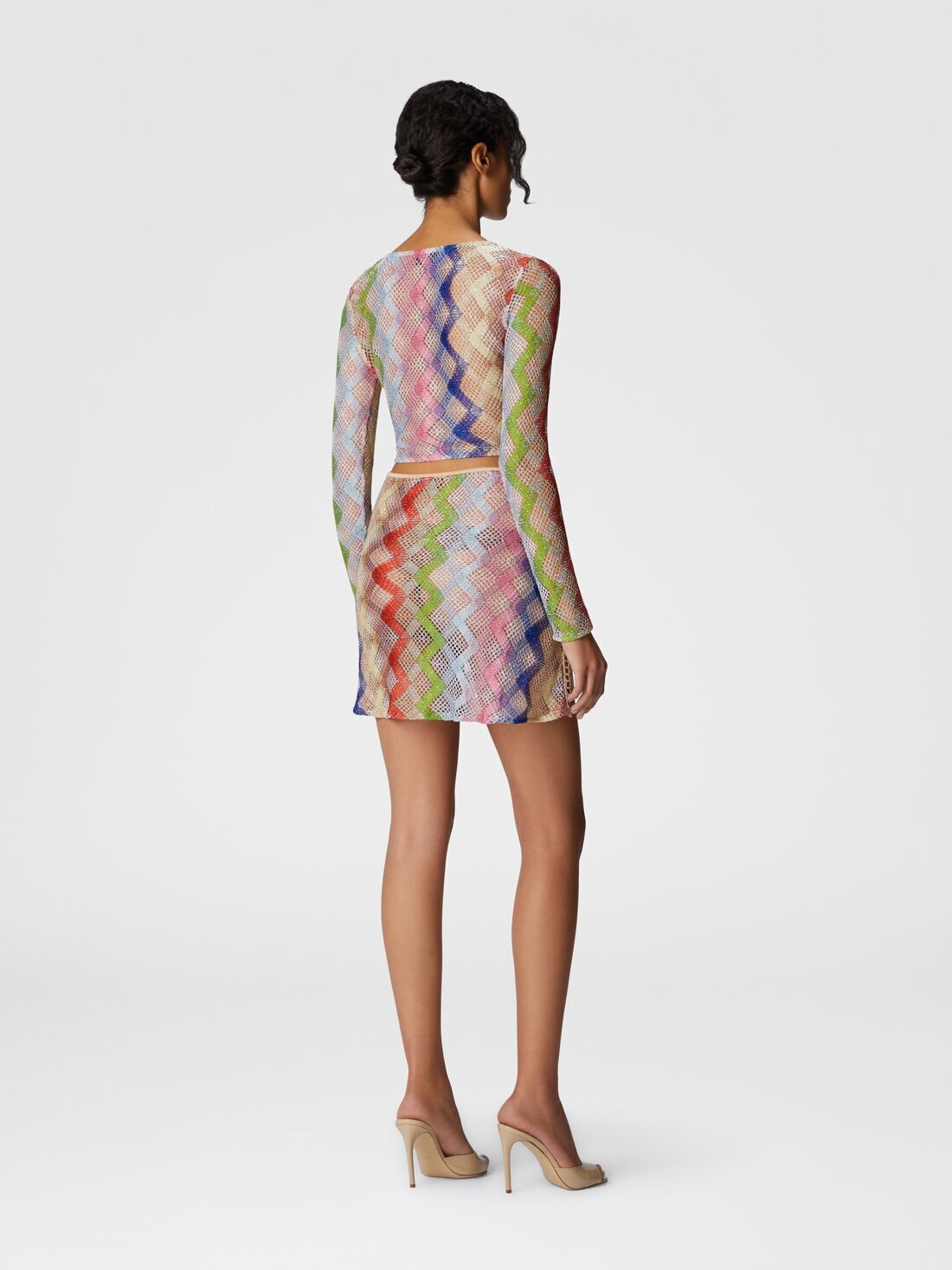 Short skirt in viscose and lamé - 3