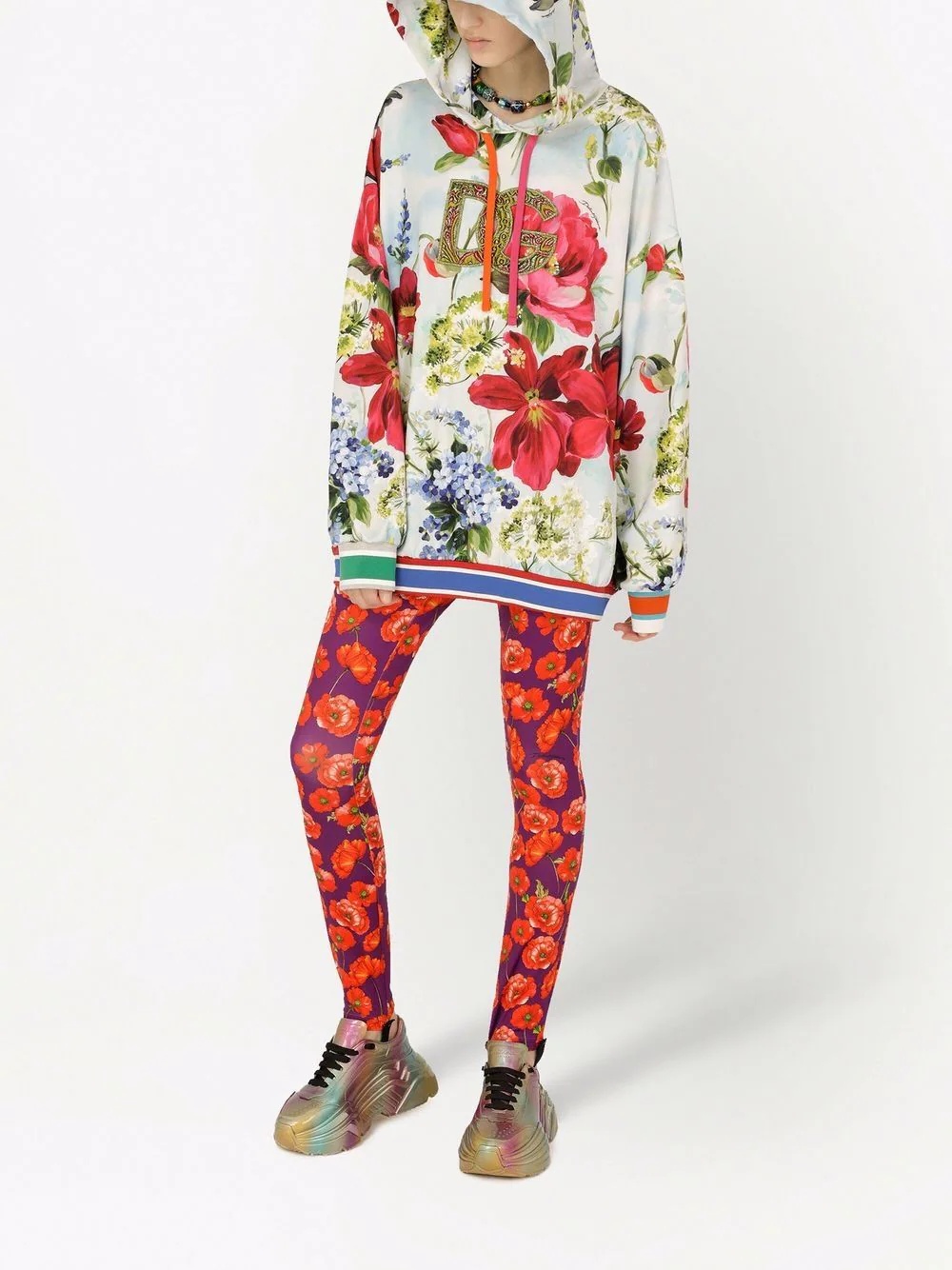 floral-print leggings - 2