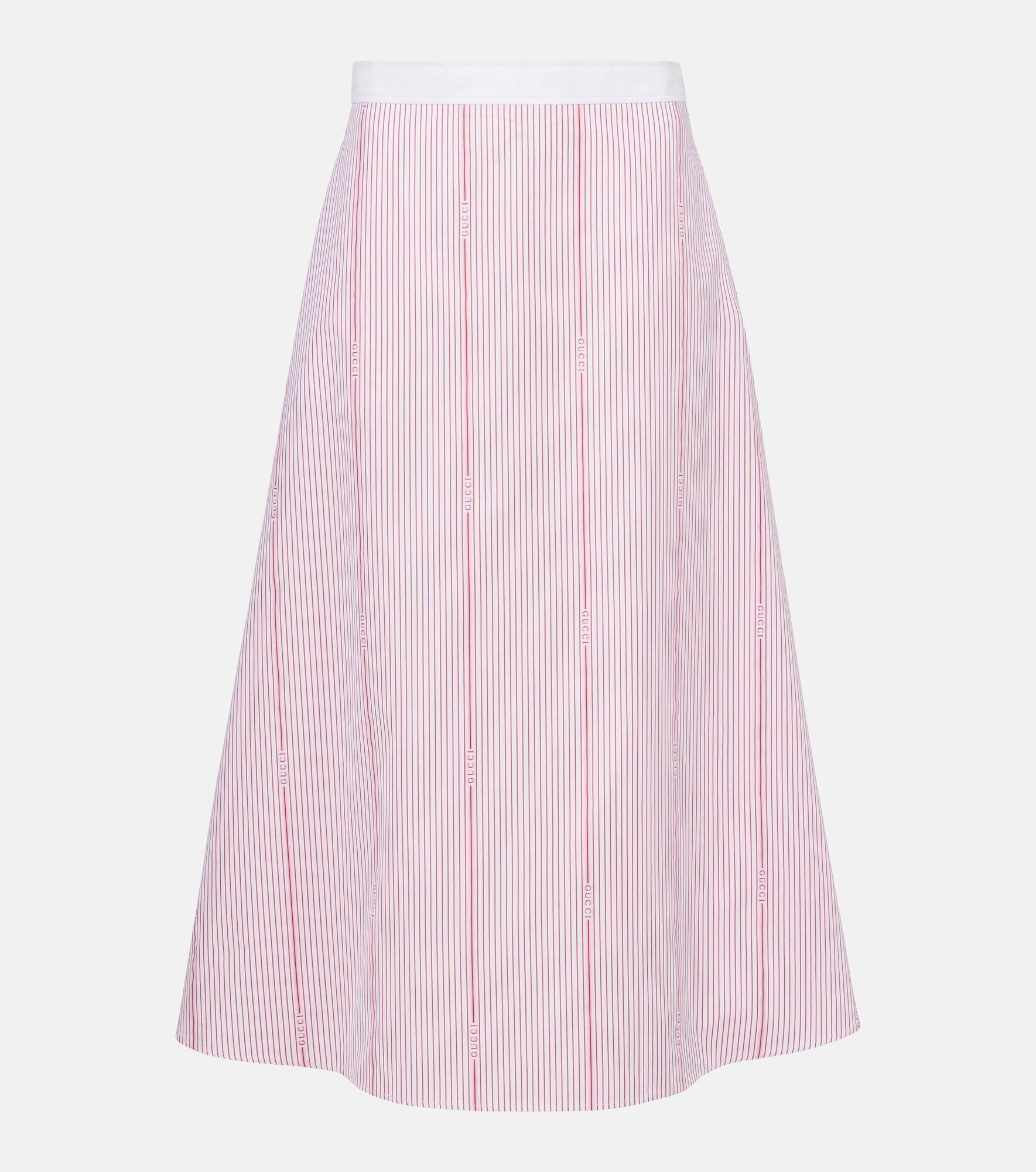 Striped fil coupé cotton midi skirt - 1