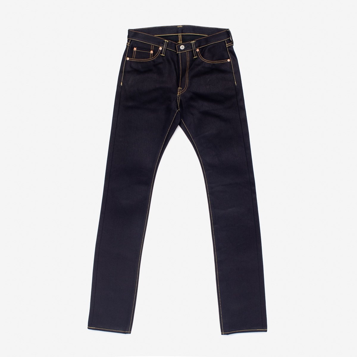 IH-555-XHSib 25oz Selvedge Denim Super Slim Cut Jeans - Indigo/Black - 1