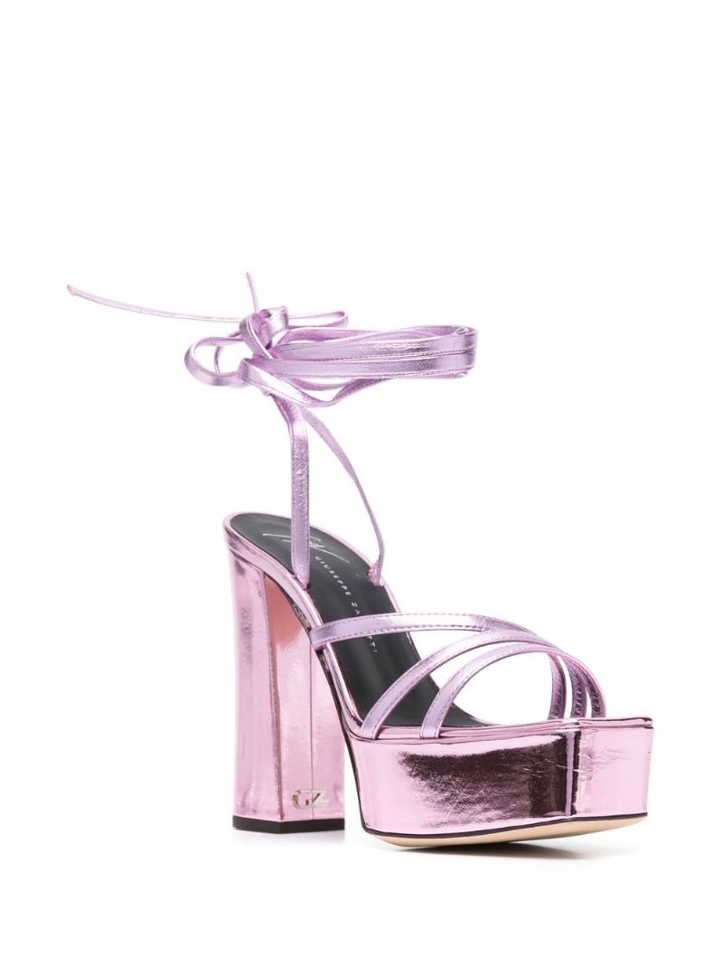 metallic 125mm platform sandals - 2