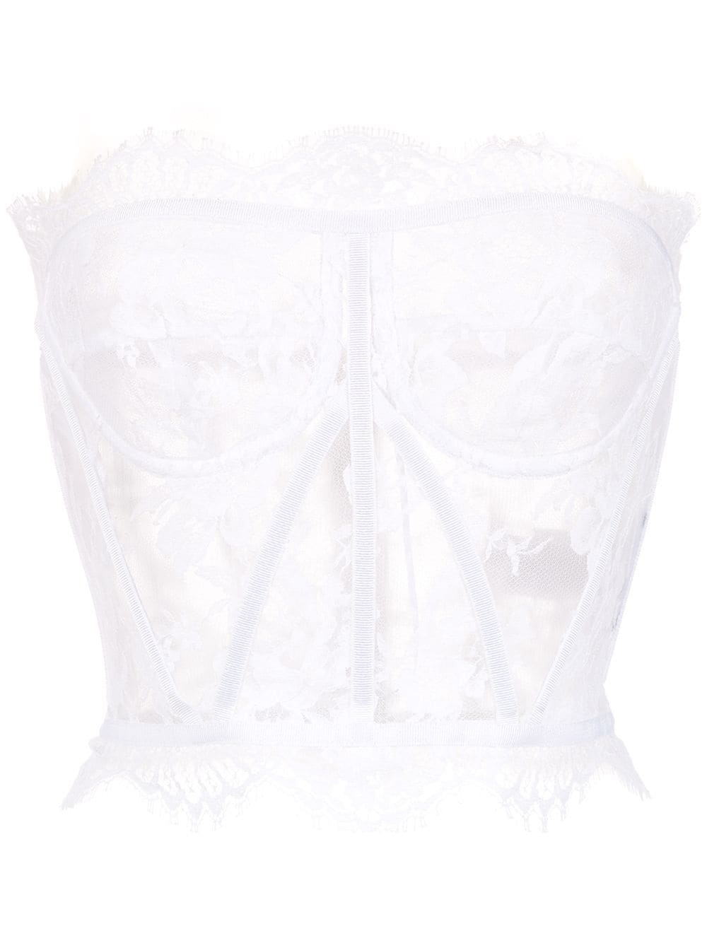 strapless lace top - 1