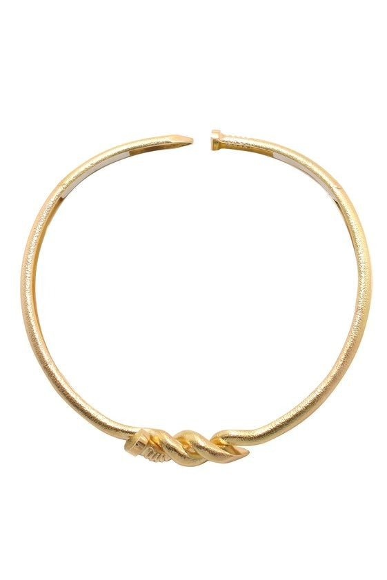 Hammered Twist Nail Collar Necklace - 1