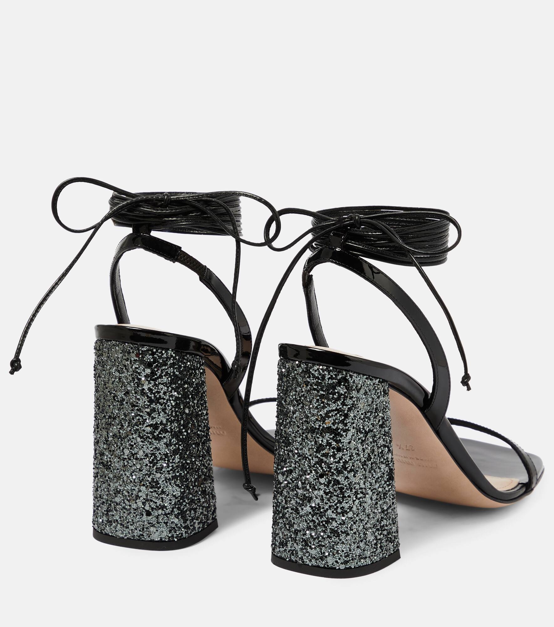 Glitter and patent leather sandals - 3