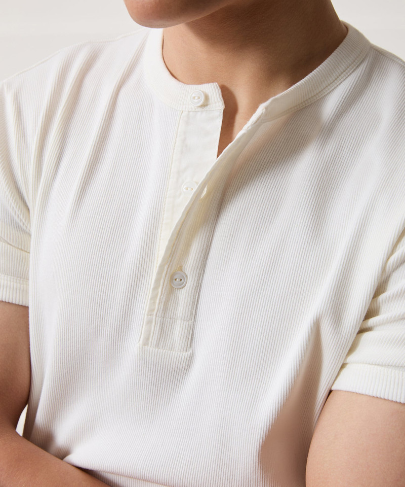 Ribbed Cotton Henley 4