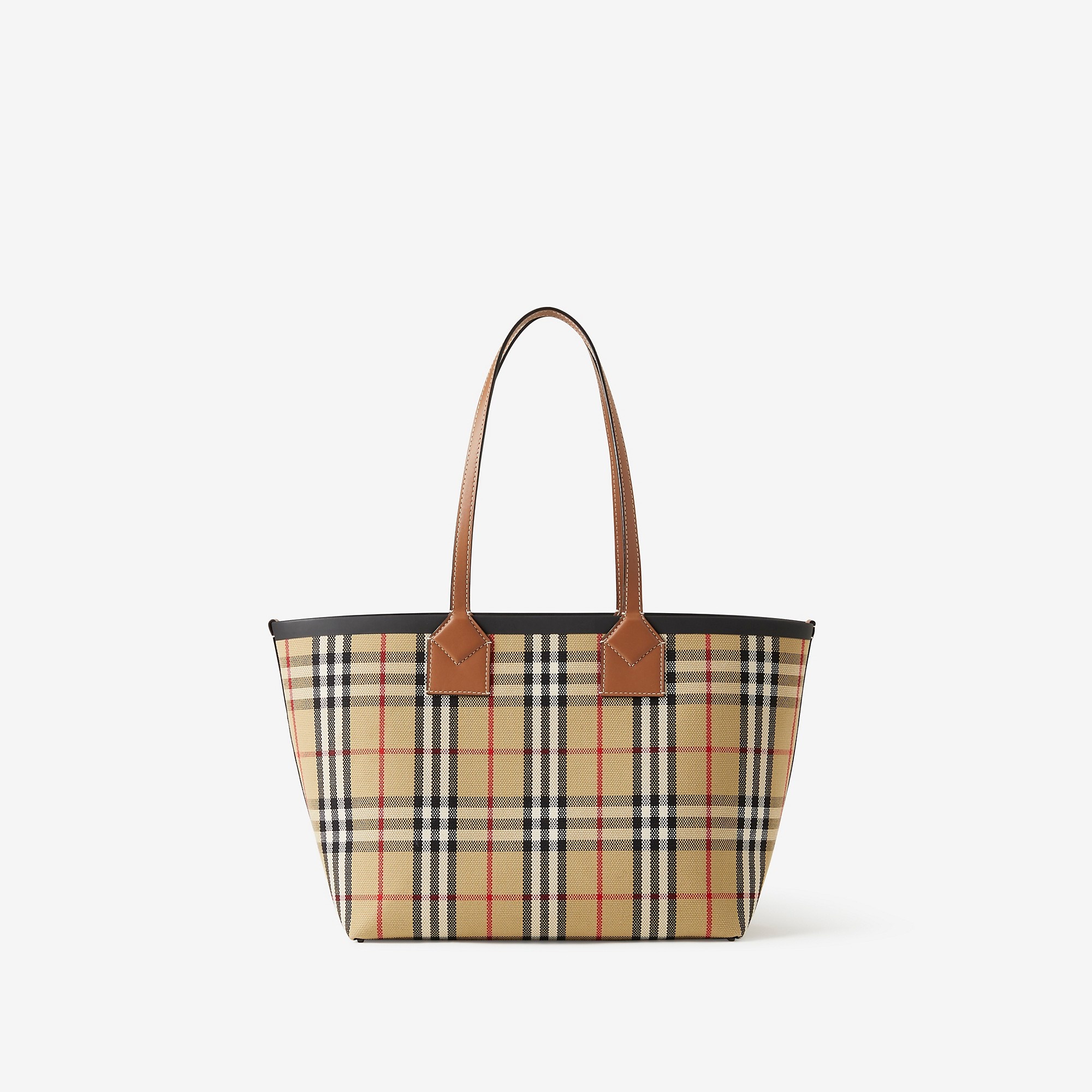 Check Cotton Small London Tote Bag - 3