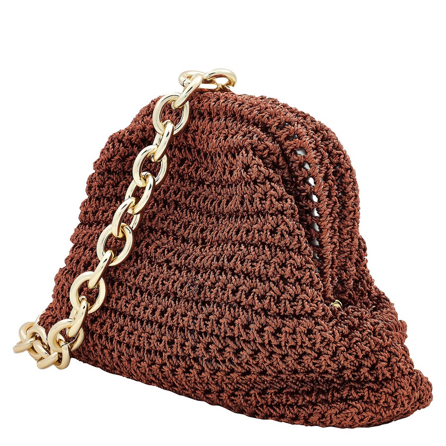 Maria La Rosa - Maria La Rosa Rust Mini Game Metallic Crochet Clutch - 4