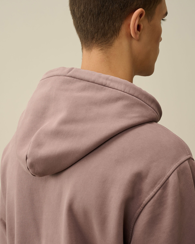 Brushed and Emerized Diagonal Fleece Logo Hooded Sweatshirt 9