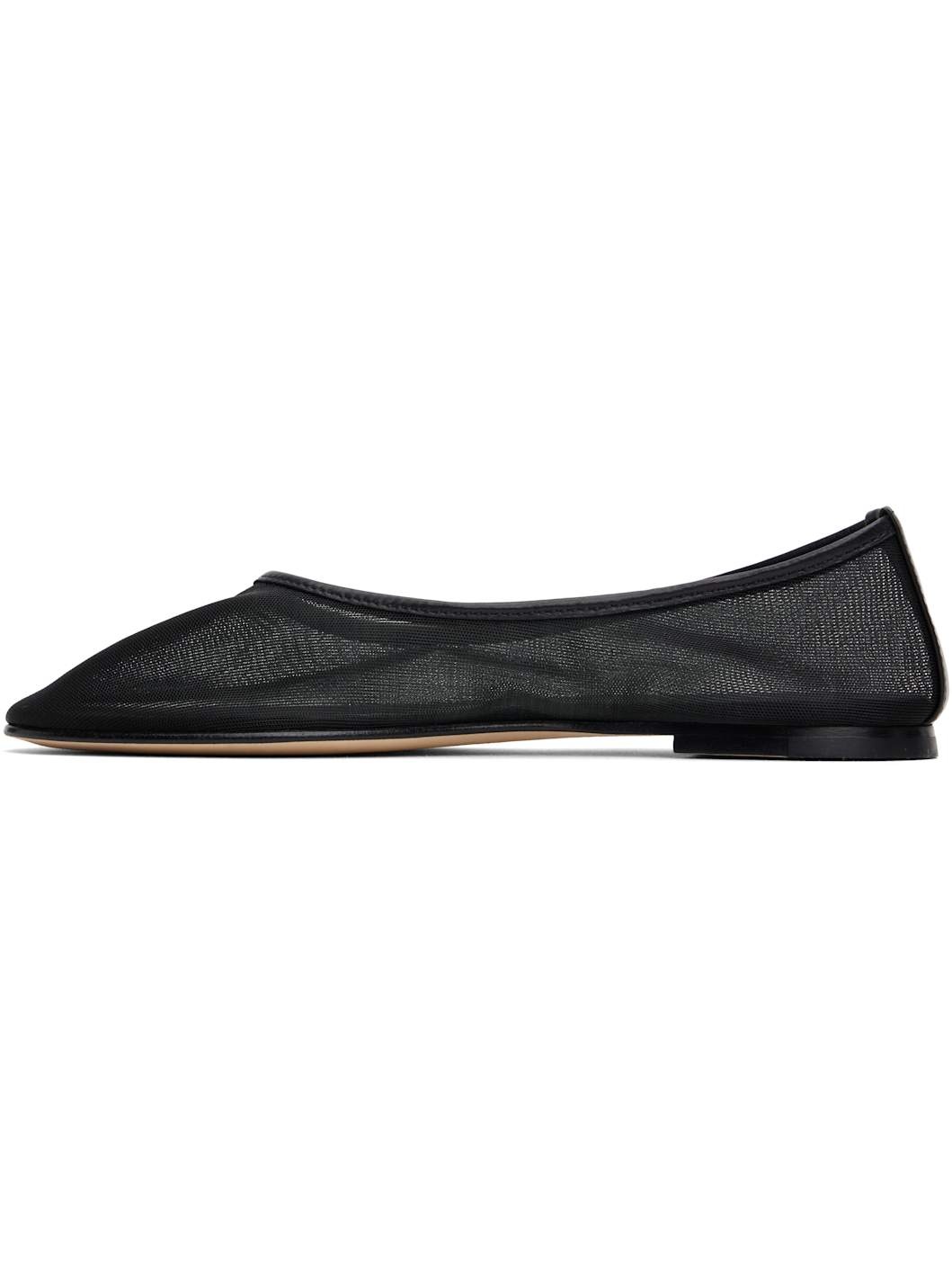 Black Balla Mesh Ballerina Flats - 3