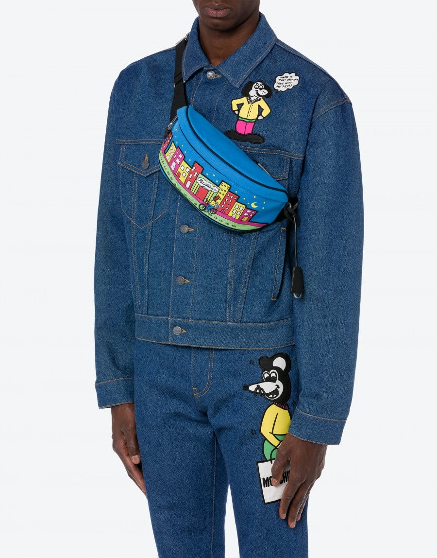 MOSCHINO COMICS CANVAS WAIST BAG - 5