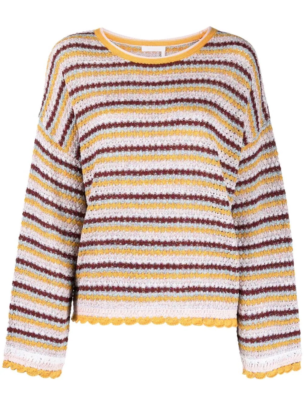 striped knitted jumper - 1
