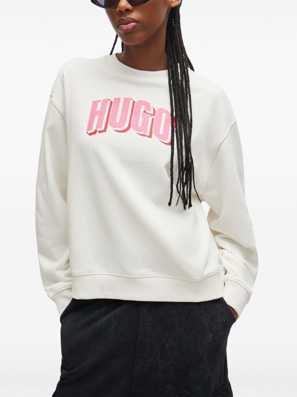 logo-print cotton-blend sweatshirt - 3