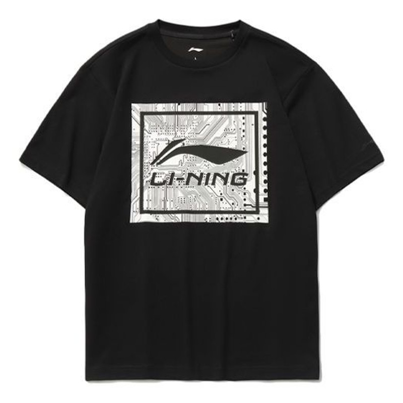 Li-Ning Big Graphic Loose Fit T-shirt 'Black' AHSR339-2 - 1