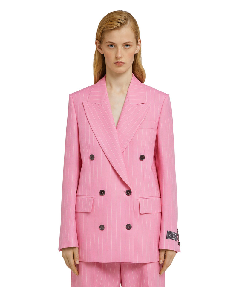 MSGM Double-breasted wool jacket with "Pinstripe Wool" motif outlook