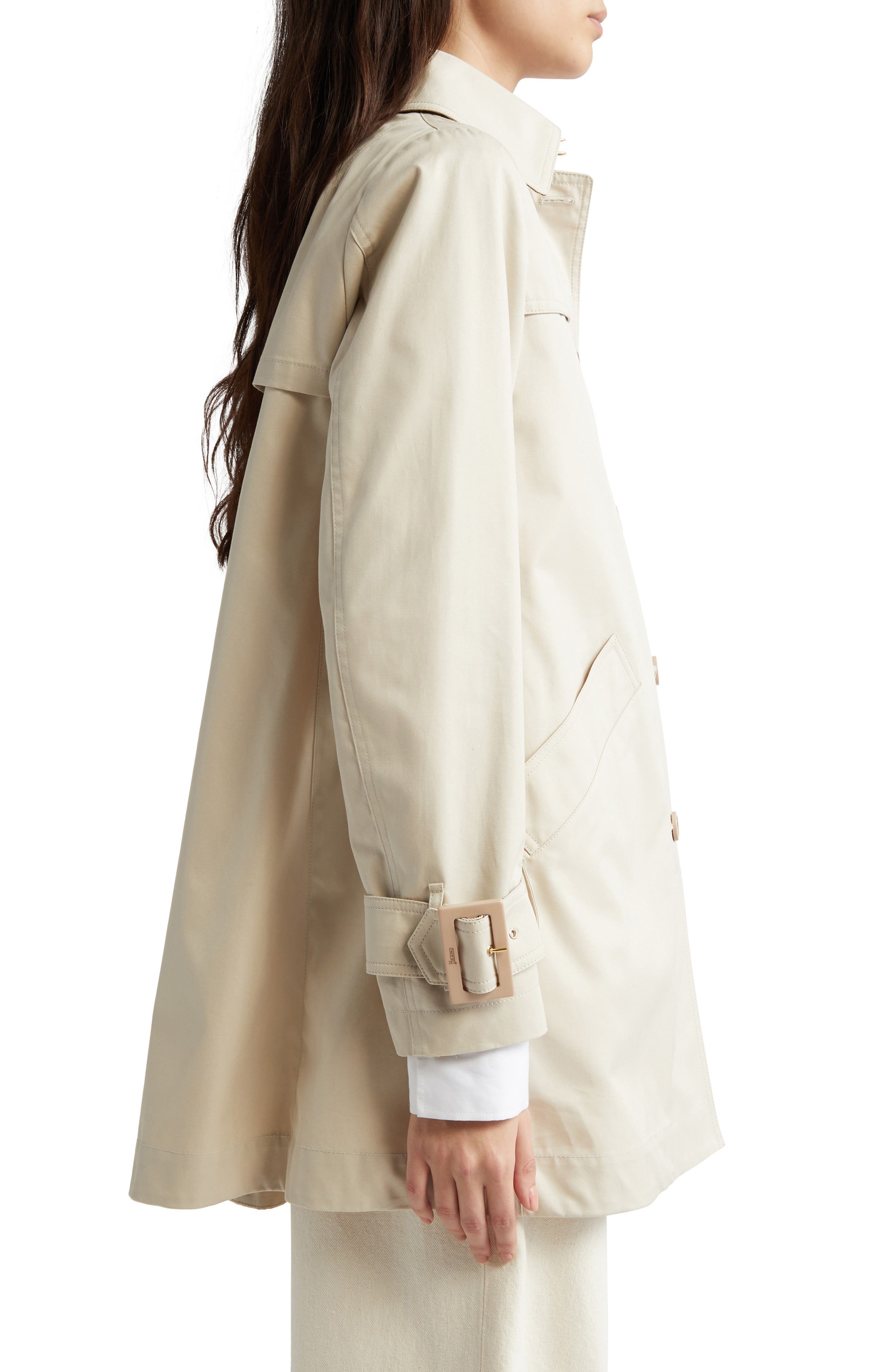 Herno Delon Cotton Short Trench Coat in Champagne at Nordstrom - 3