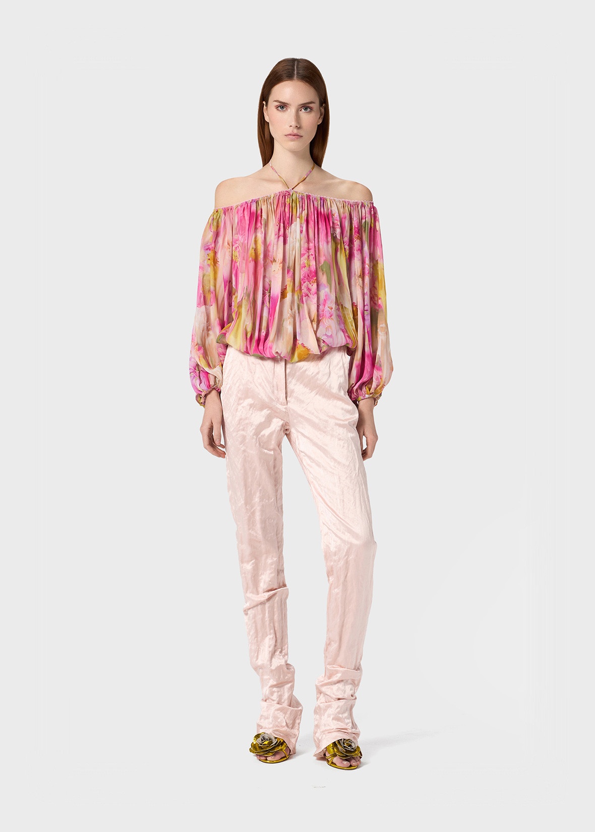 FLORAL PRINT GEORGETTE BLOUSE - 2
