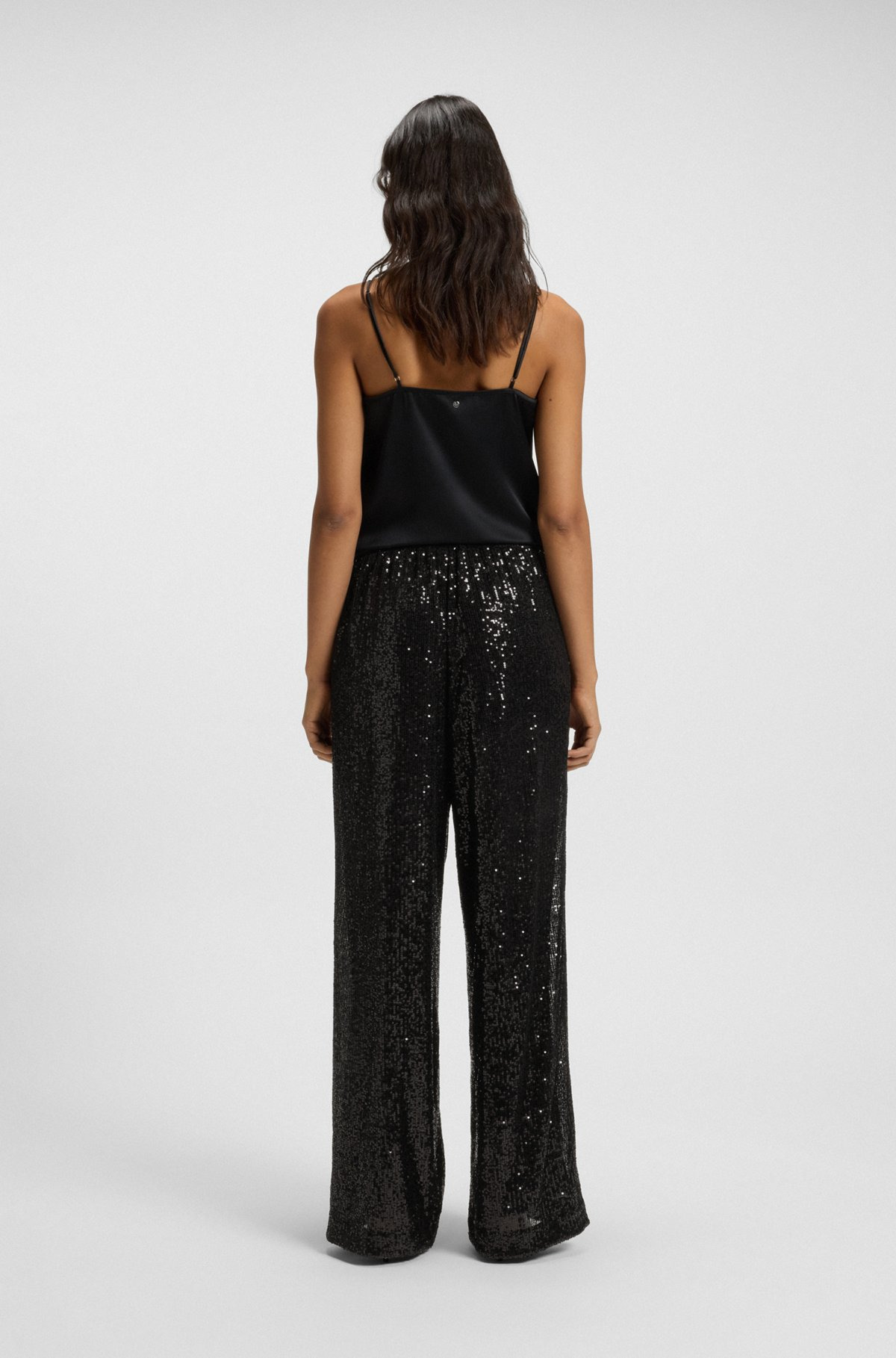 WIDE-LEG TROUSERS WITH SEQUIN EMBELLISHMENTS - 4
