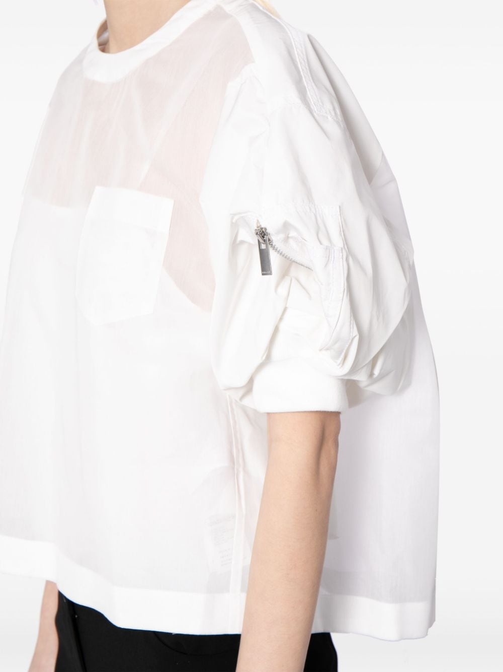 puff-sleeved panelled blouse - 5
