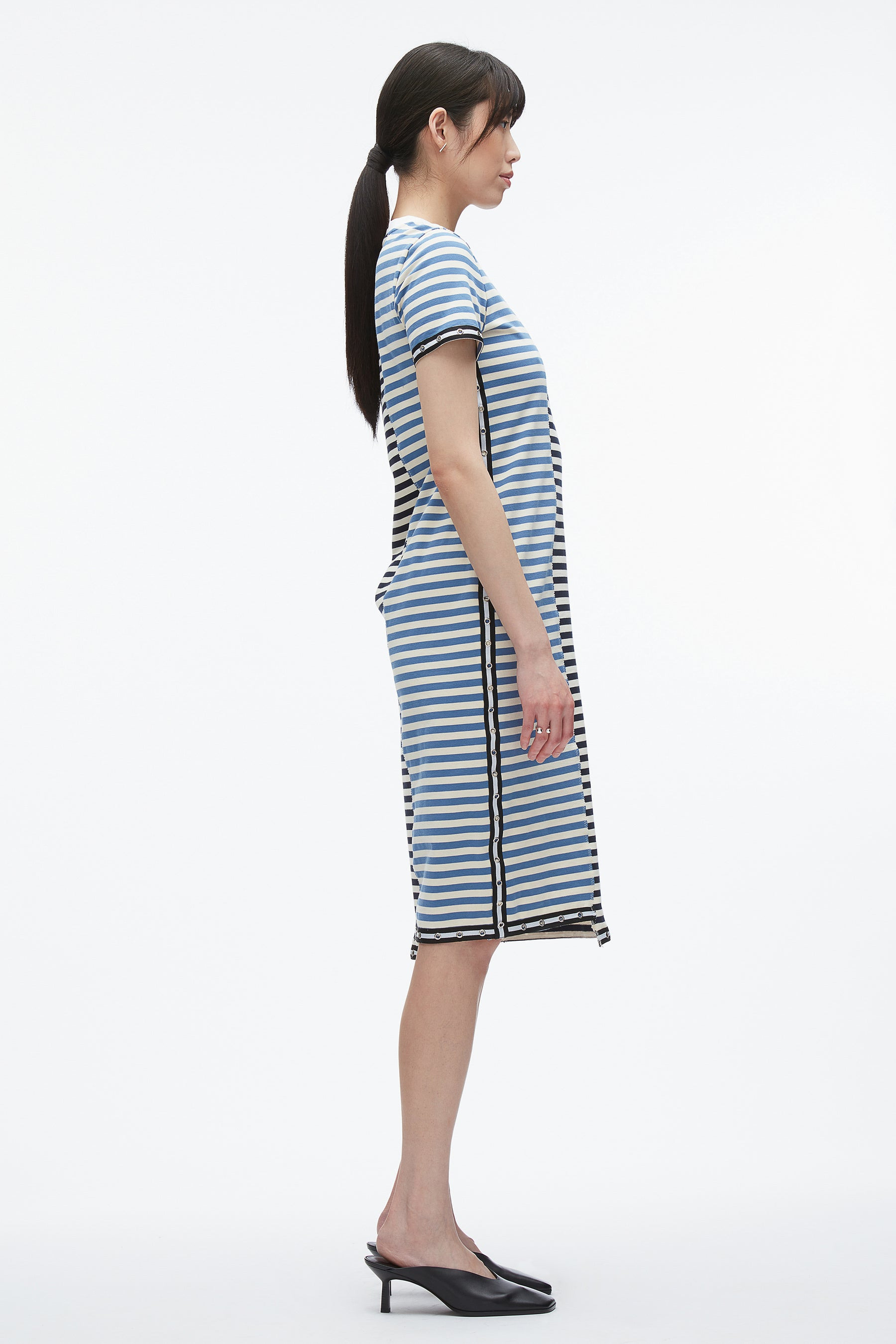Patchwork Stripe T-shirt Dress - 3