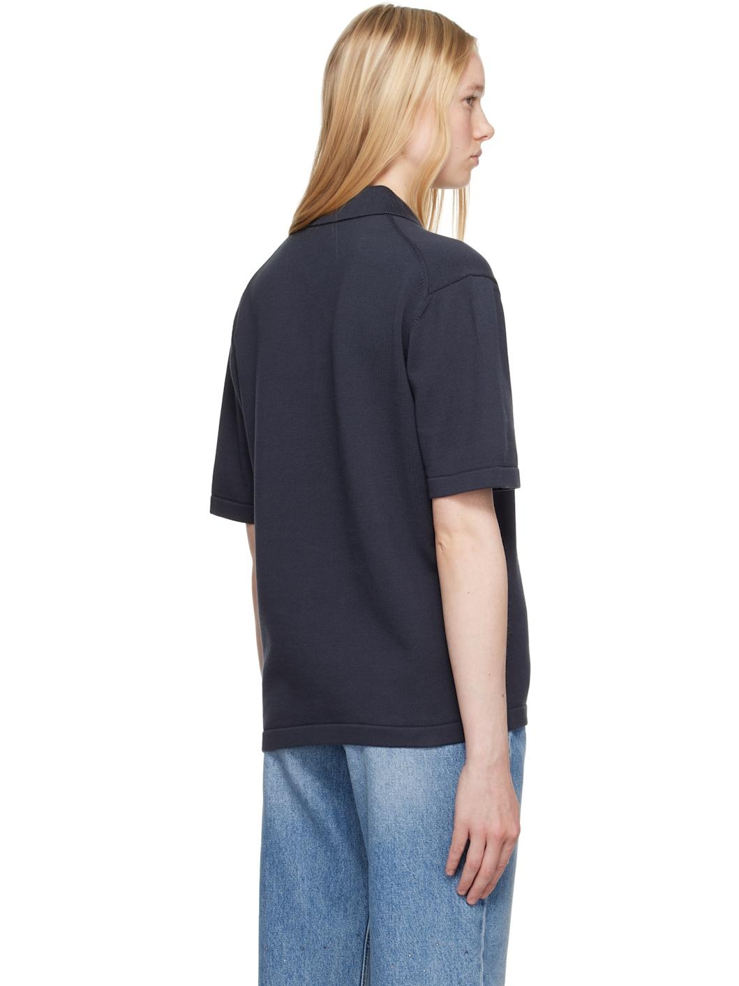 Gray Bold Head Embroidered Knitted Polo - 3