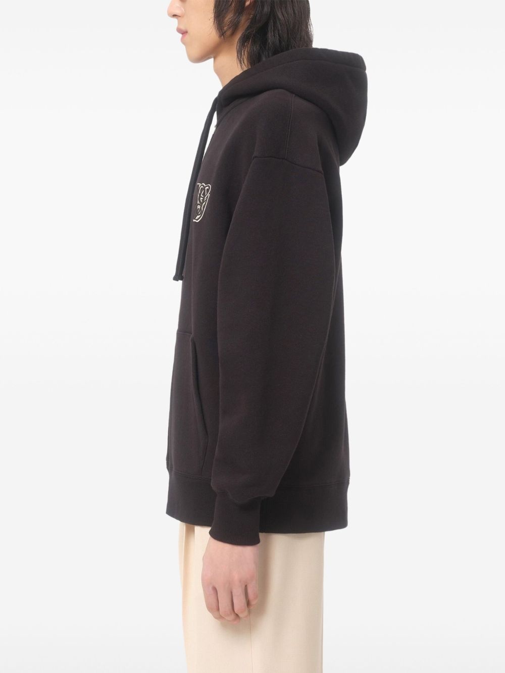 logo-patch zip-up hoodie - 3