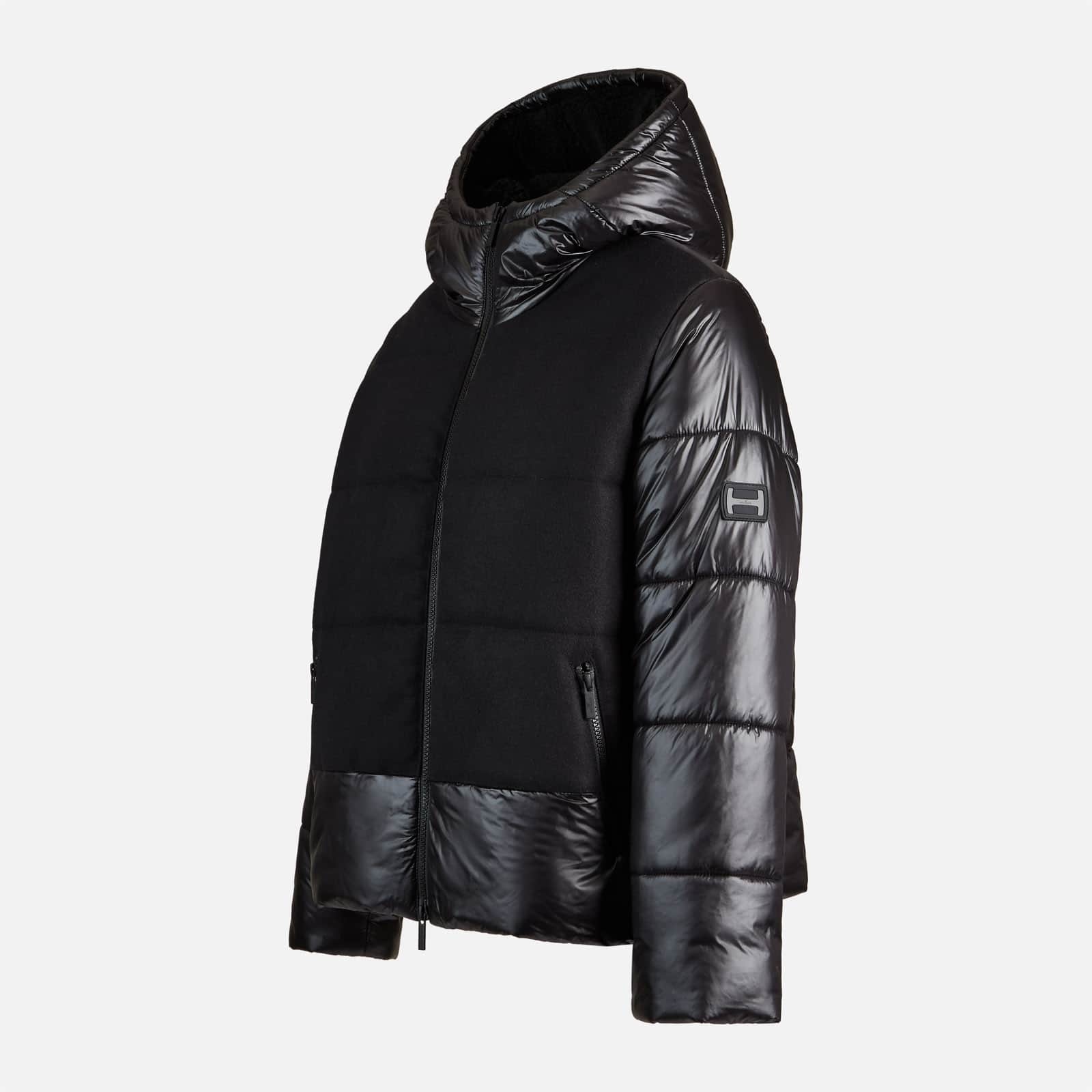 Bimaterial Quilted Jacket Black - 10
