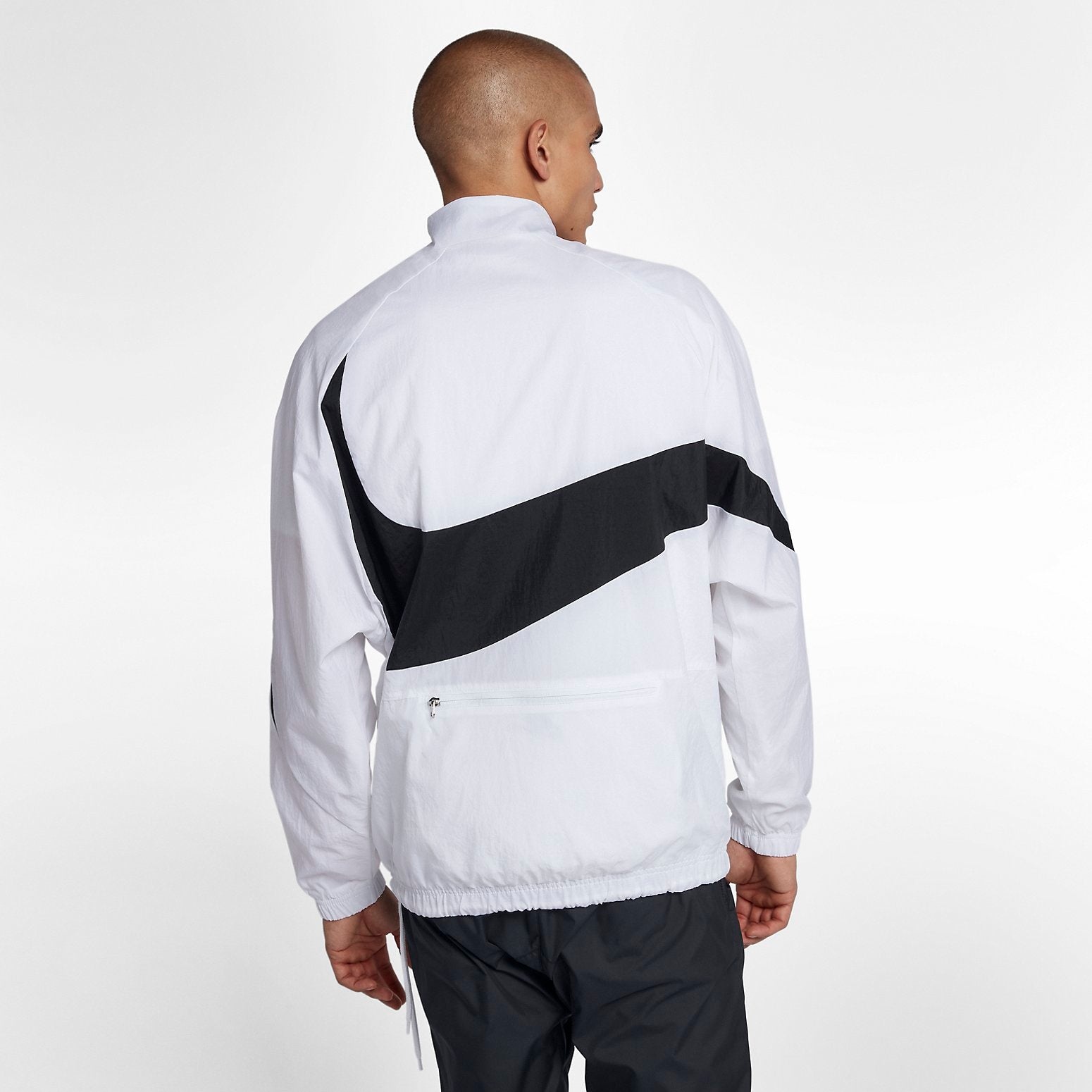 Nike Swoosh Half-Zip Jacket 'White Black' AJ2696-100 - 5