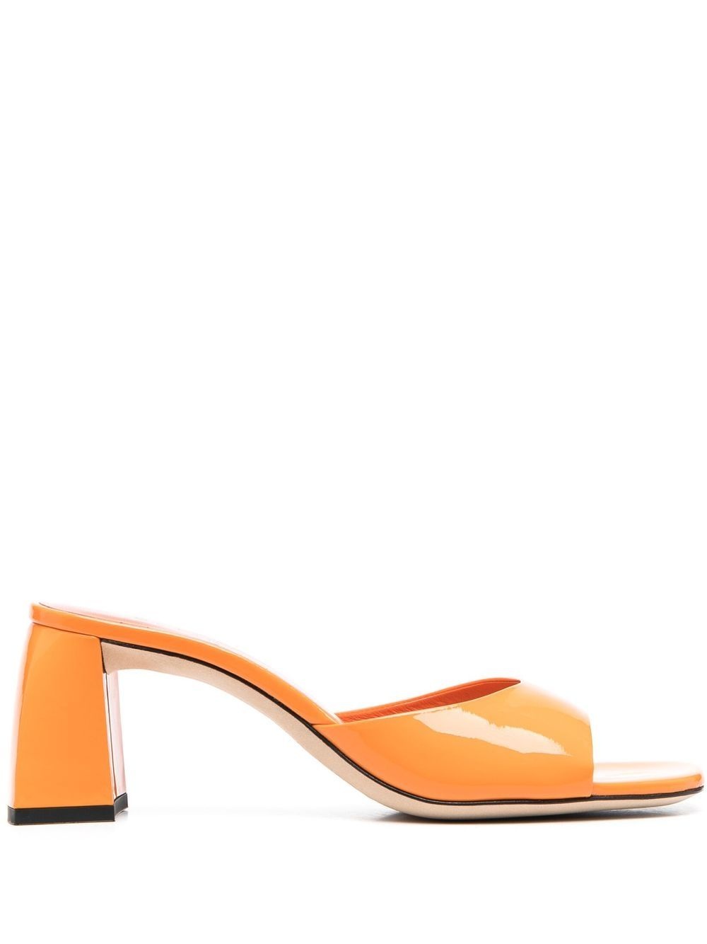 Michele patent block-heel mules - 1
