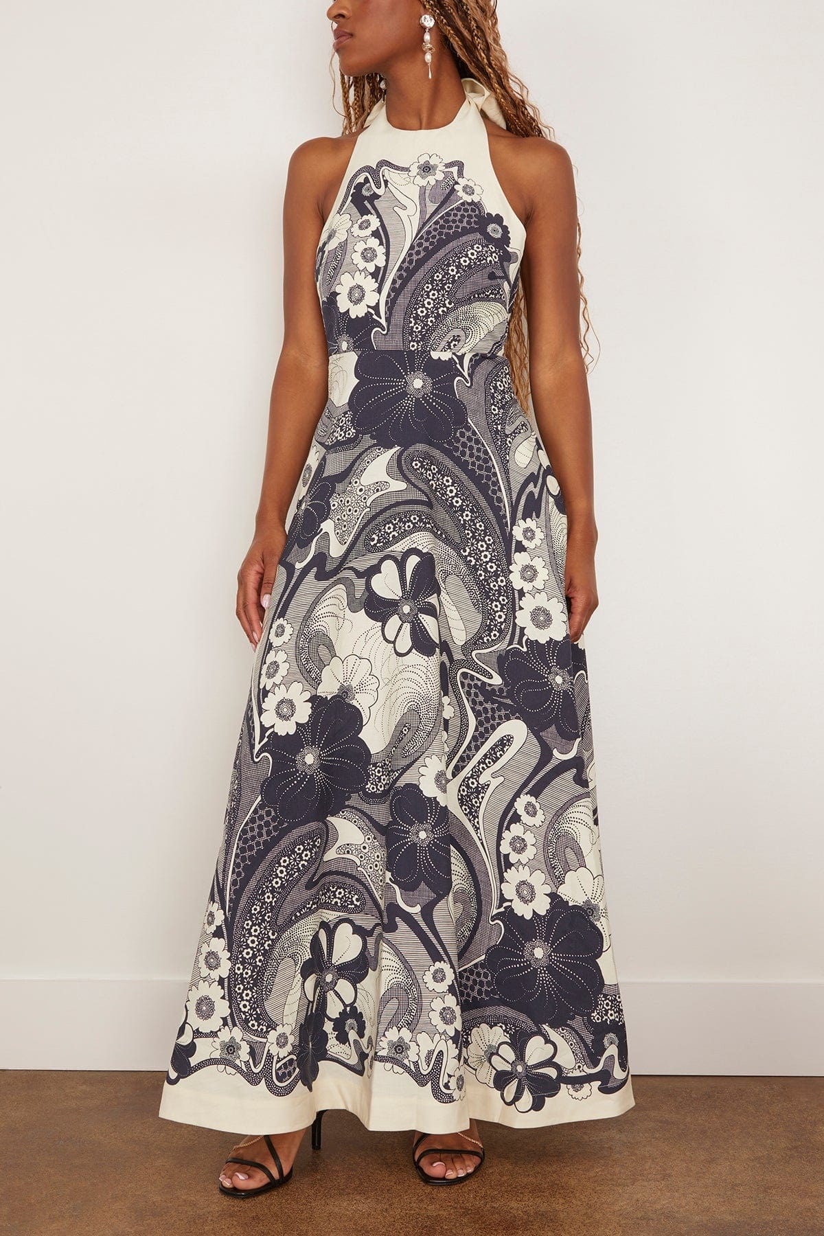 Mickey Midi Dress in Navy - 3
