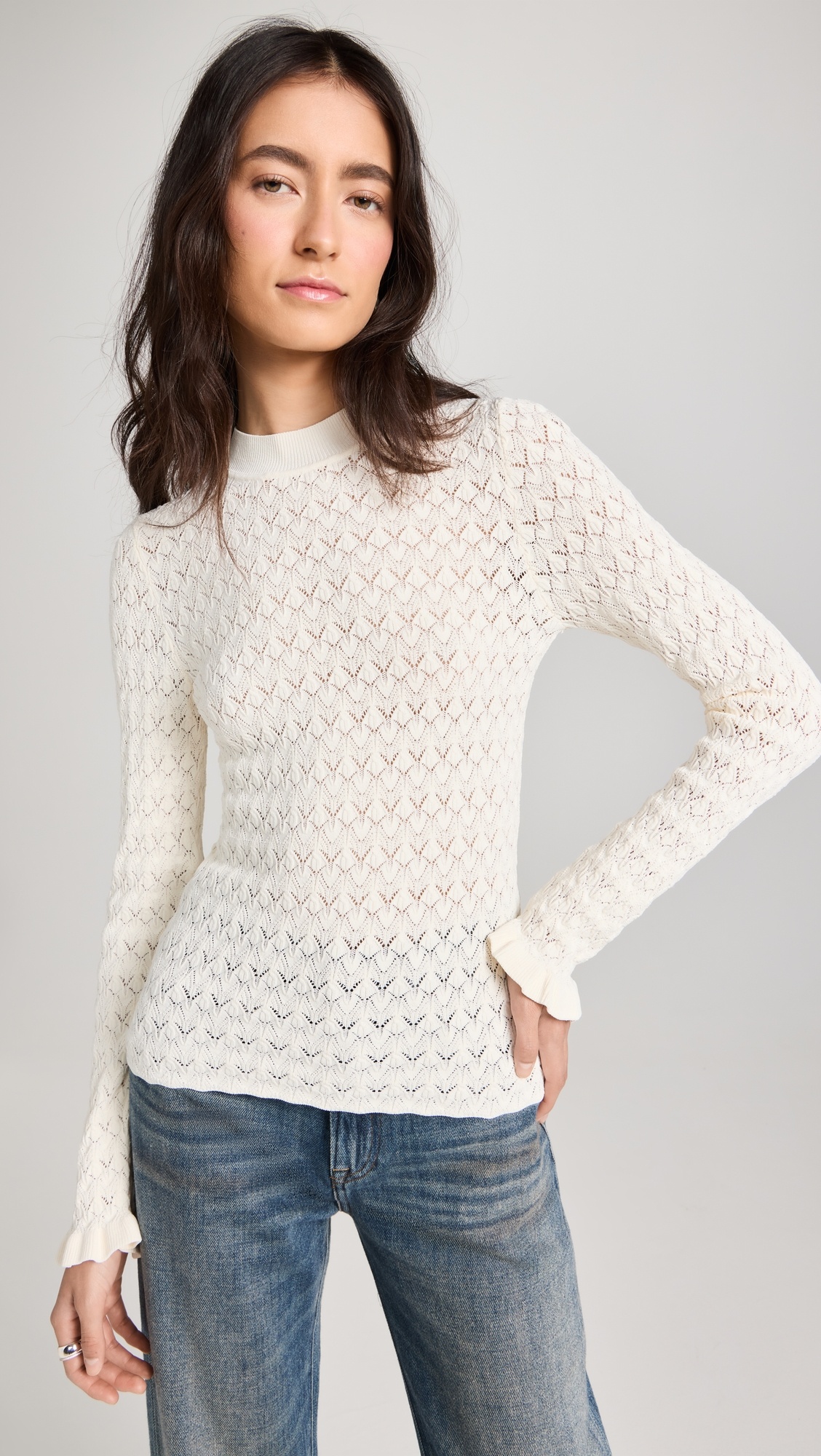 Rue Fine Knit Gauge Knit High Neck Sweater - 6