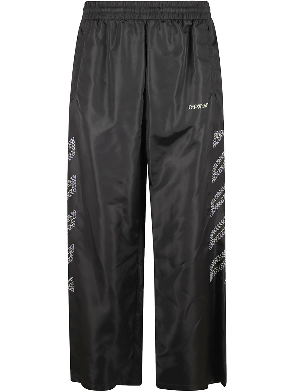 Diag-stripe print track pants - 1