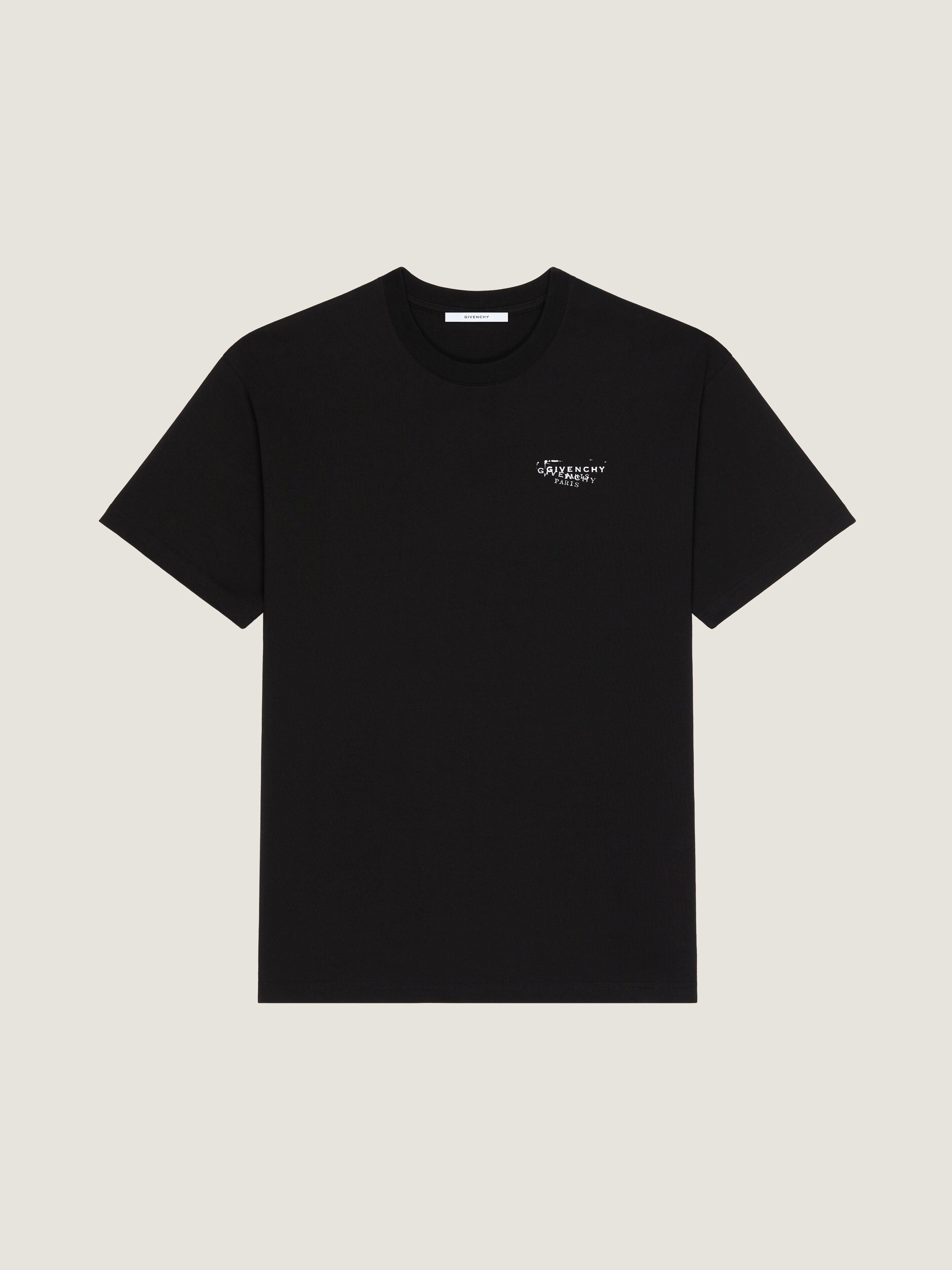 T-SHIRT IN COTTON WITH GIVENCHY STAMP PRINT - 1