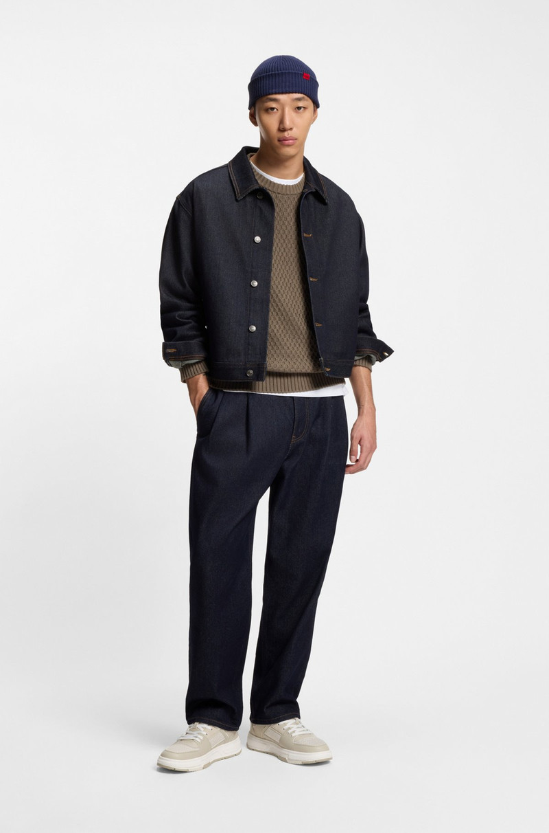 HUGO REGULAR-FIT JACKET IN DARK-BLUE DENIM outlook