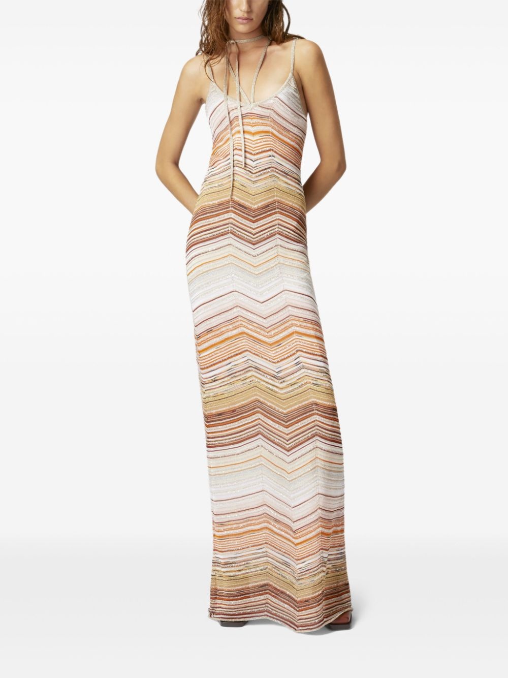 chevron-woven maxi dress - 2