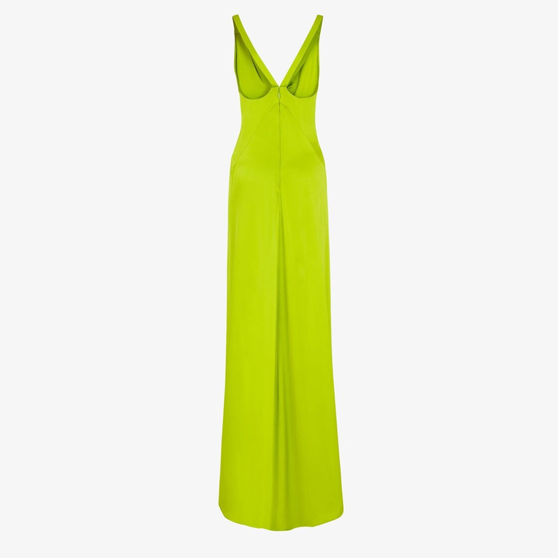 FENDI Acid green satin dress outlook