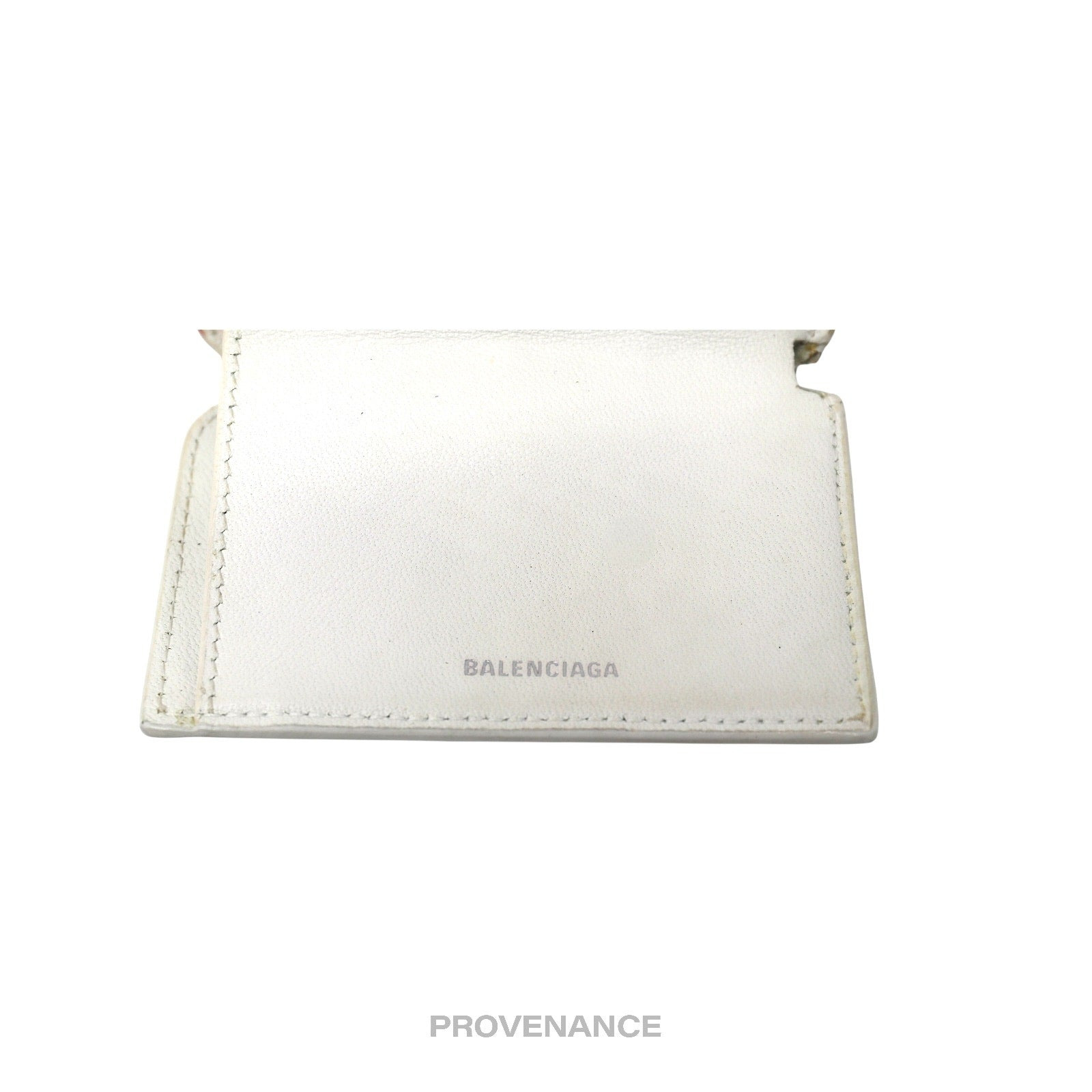 Balenciaga Logo Trifold Wallet - White Leather Pink - 6