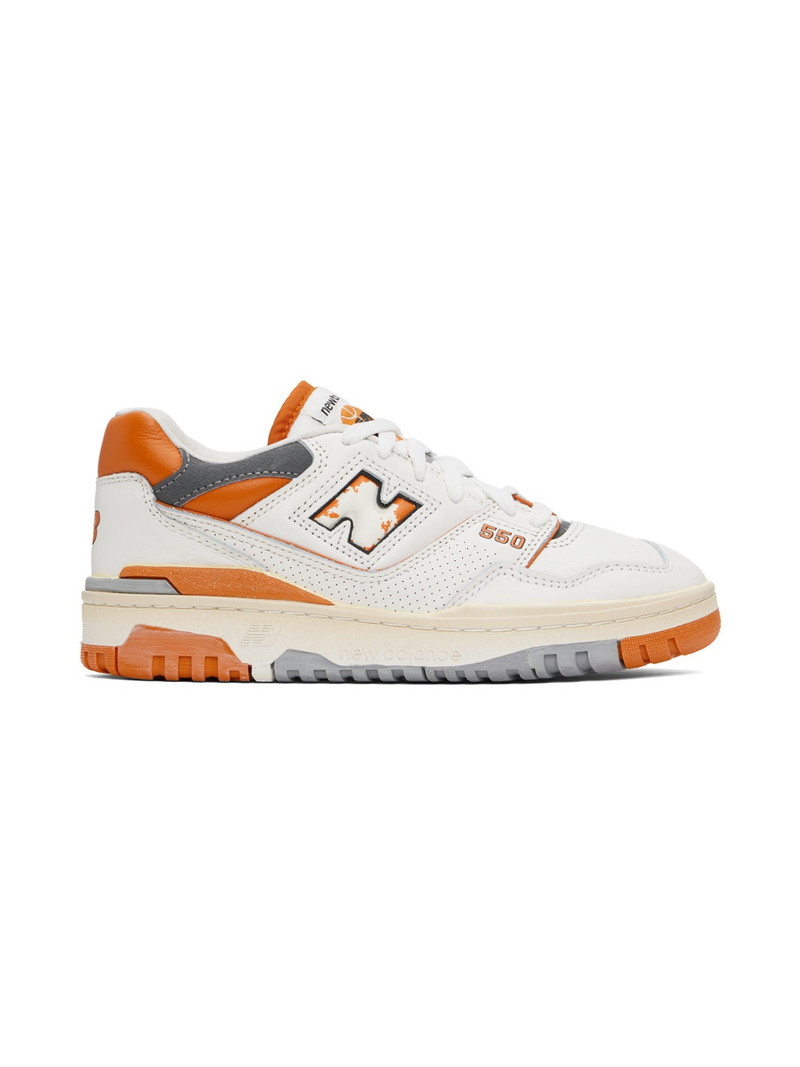 Off-White & Orange 550 Sneakers - 1