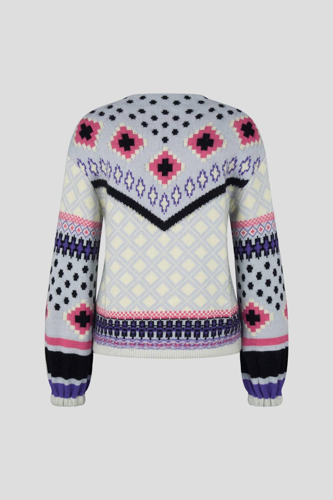 NAJLA KNITTED PULLOVER IN LIGHT BLUE/PINK - 2