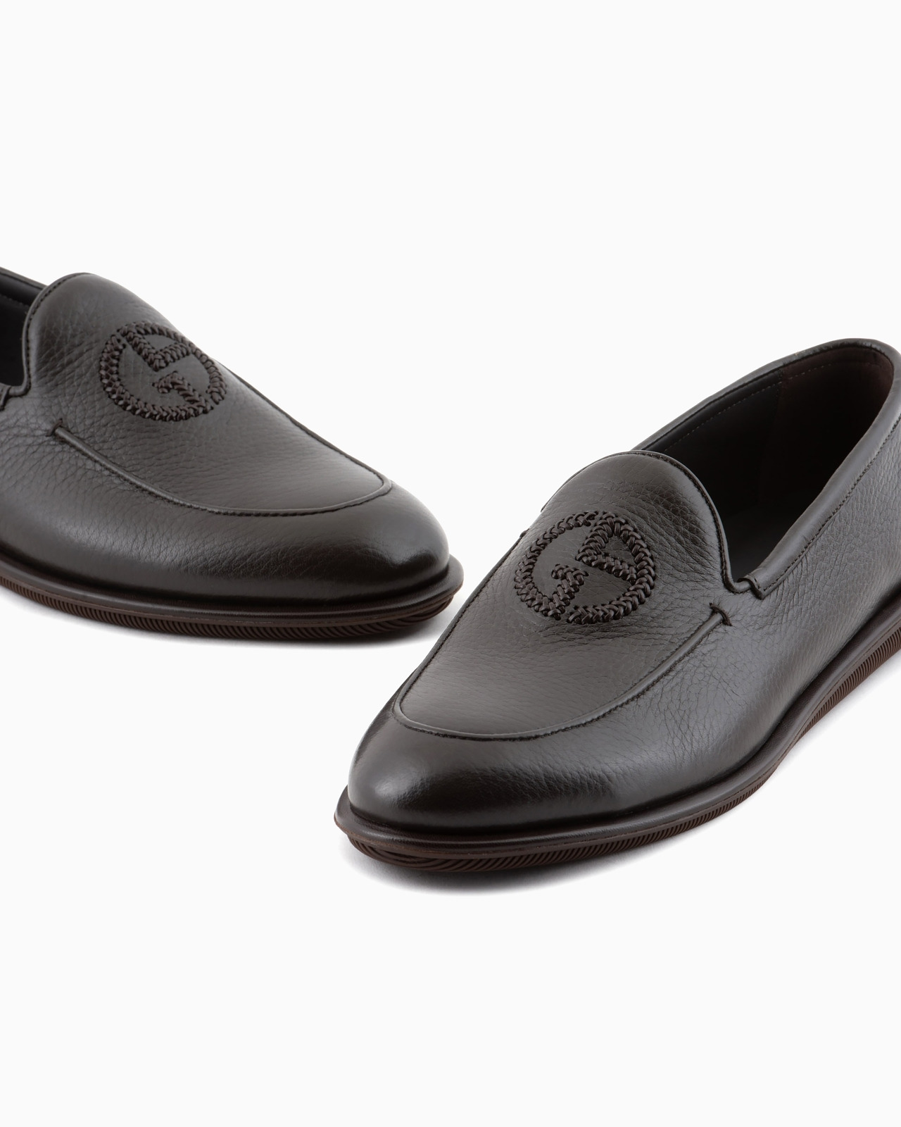 Deerskin loafers with embroidered logo - 5
