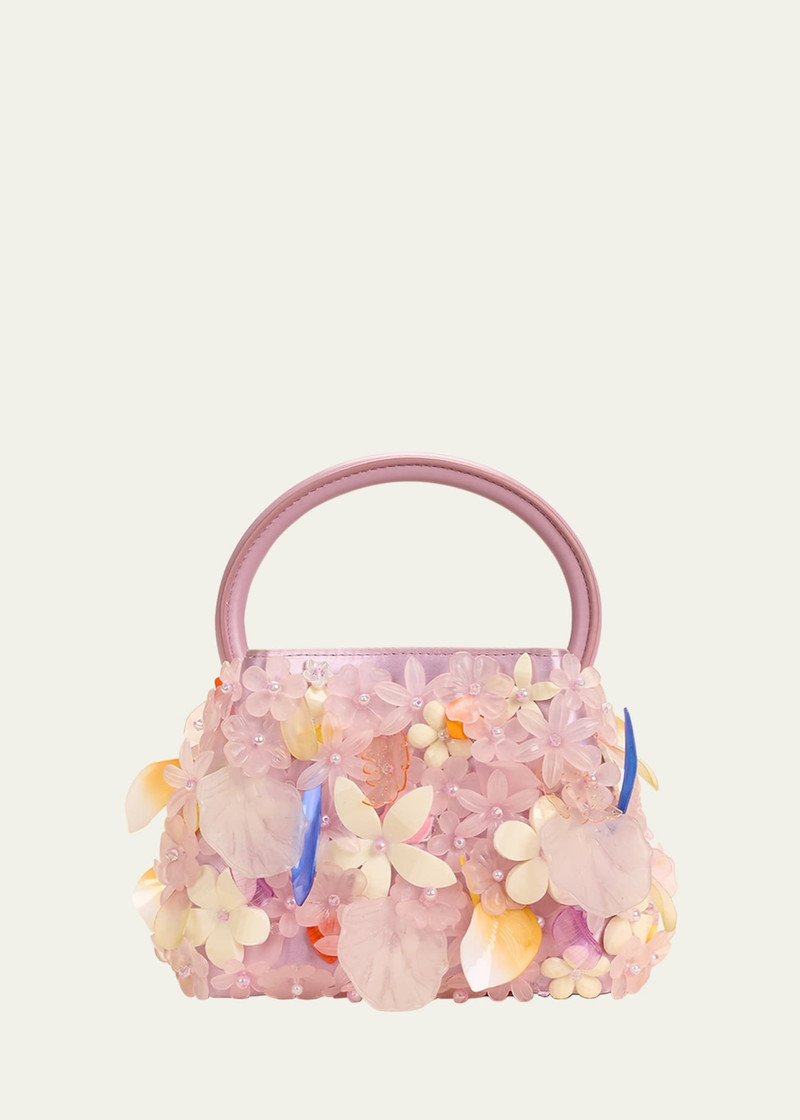 Solene Mini Flower Metallic Top-Handle Bag 1
