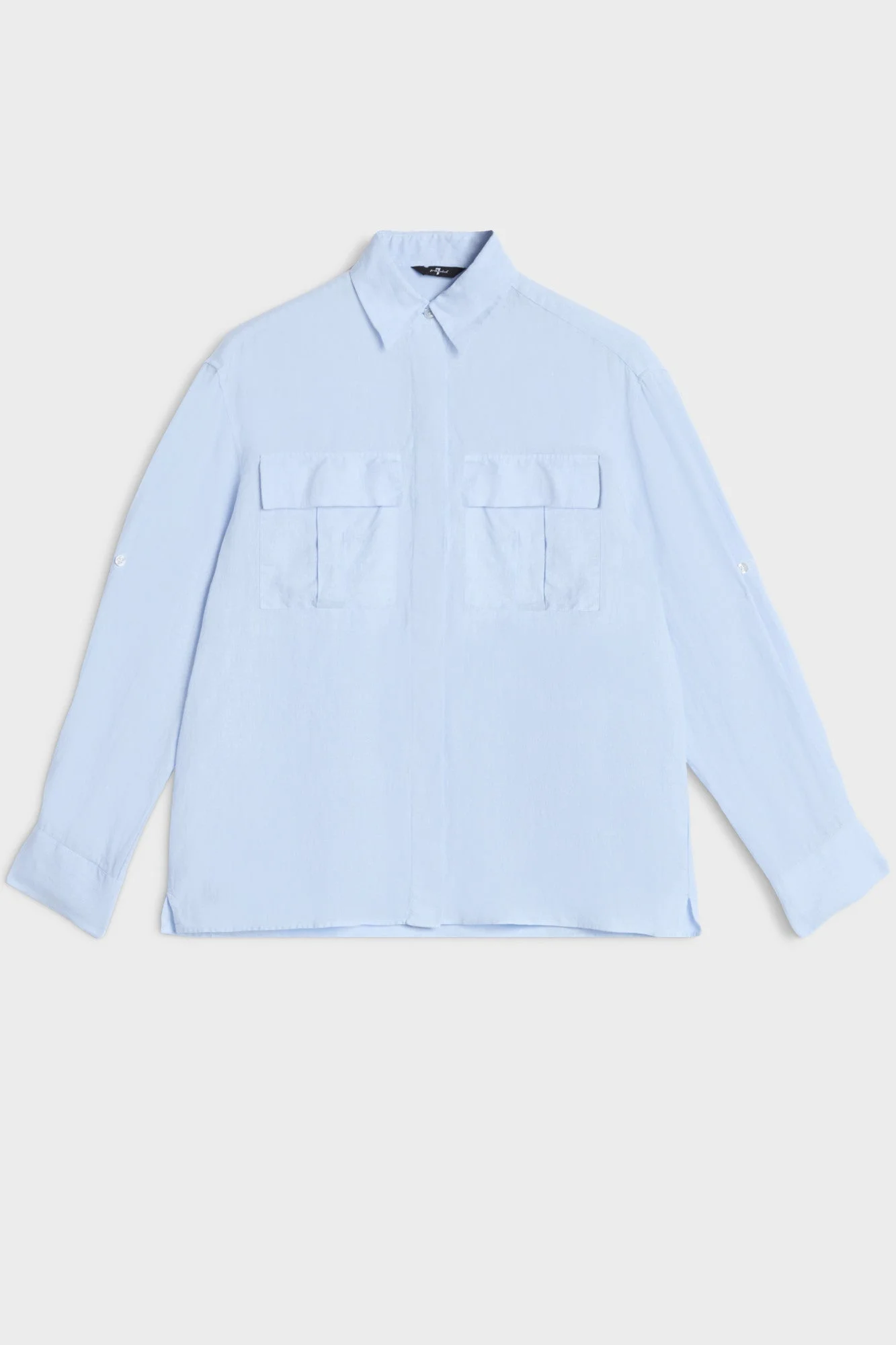 UTILITY LONG SLEEVE SHIRT in Linen Light Blue - 1