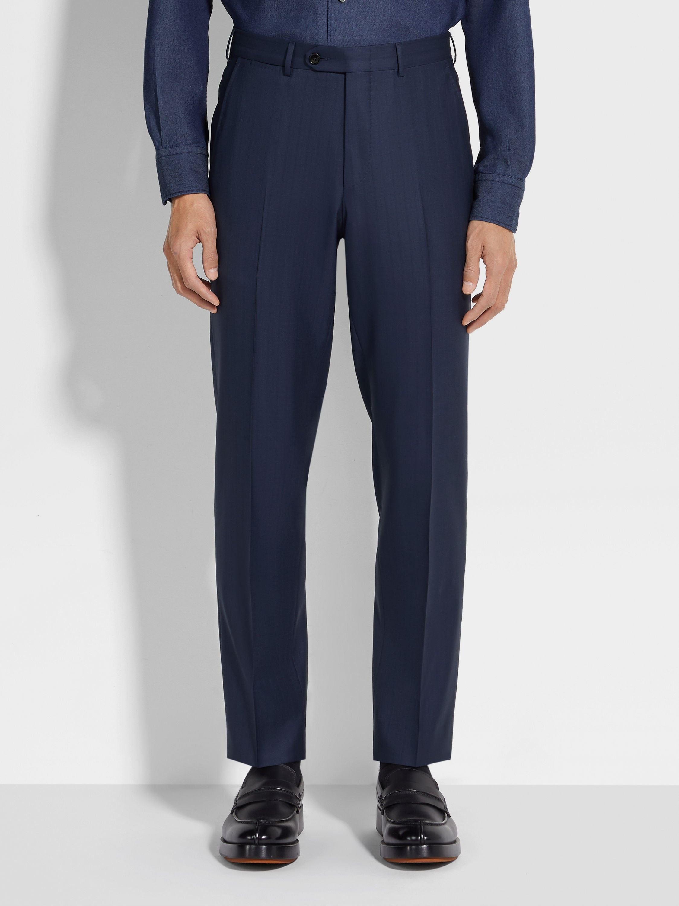 BLUE AND BURGUNDY 15MILMIL15 WOOL SUIT - 4