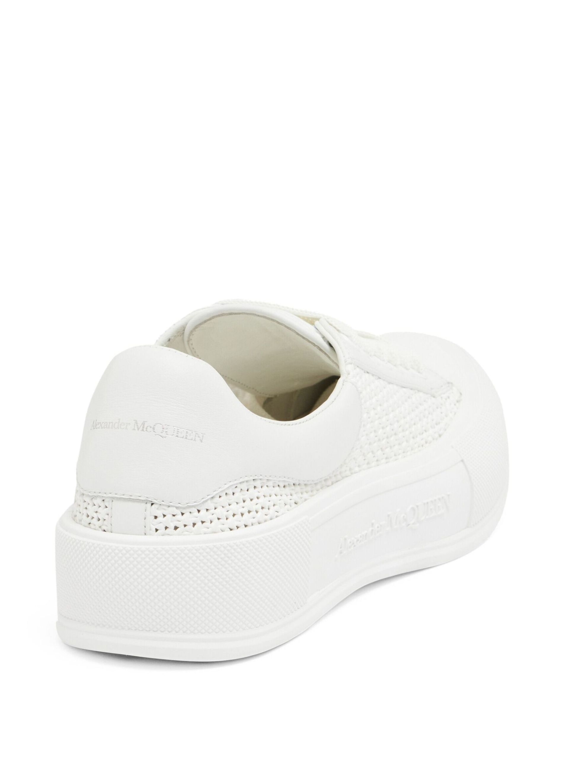 White Deck Plimsoll Woven Sneakers - 3