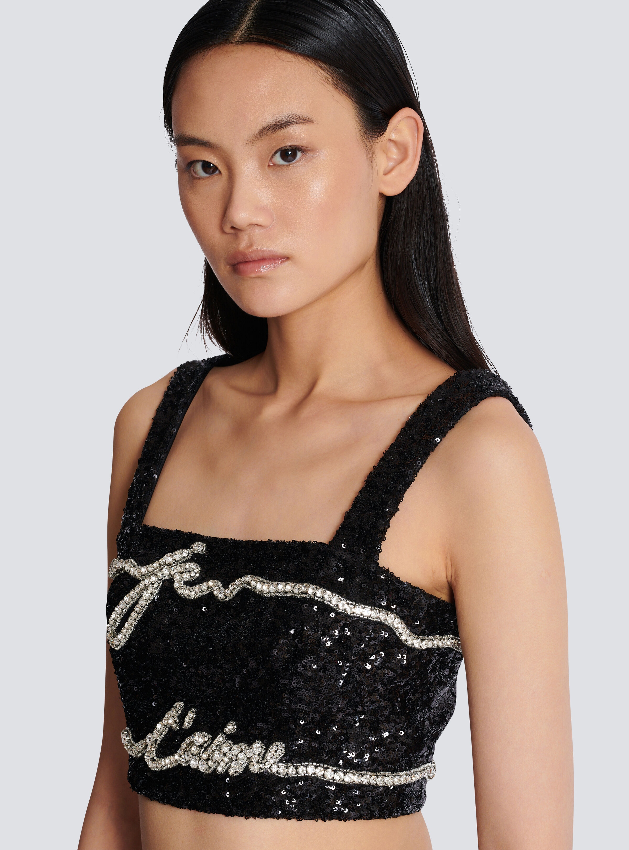 Cropped top with "Love Letter" embroidery - 7