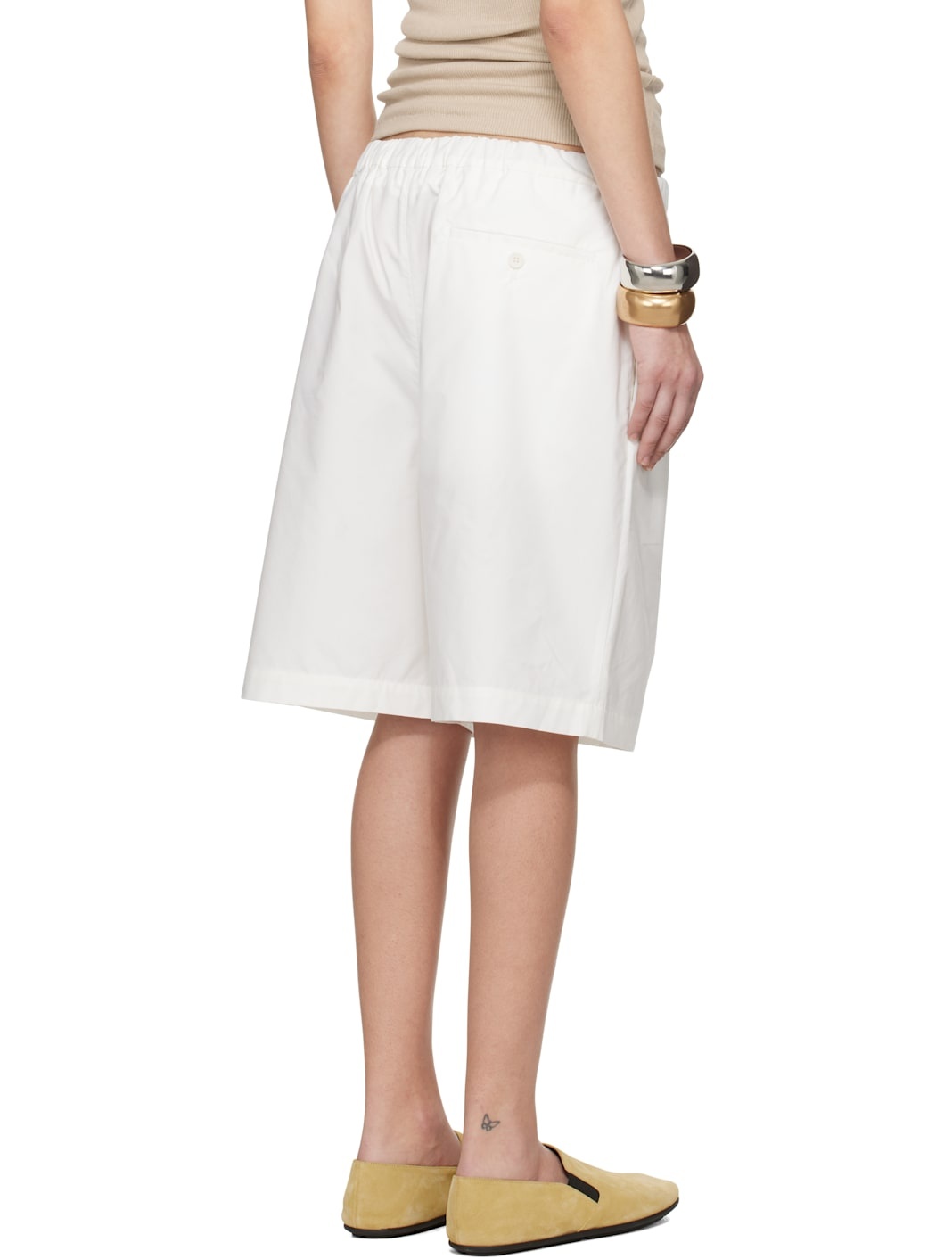White Ed Drawstring Shorts - 3