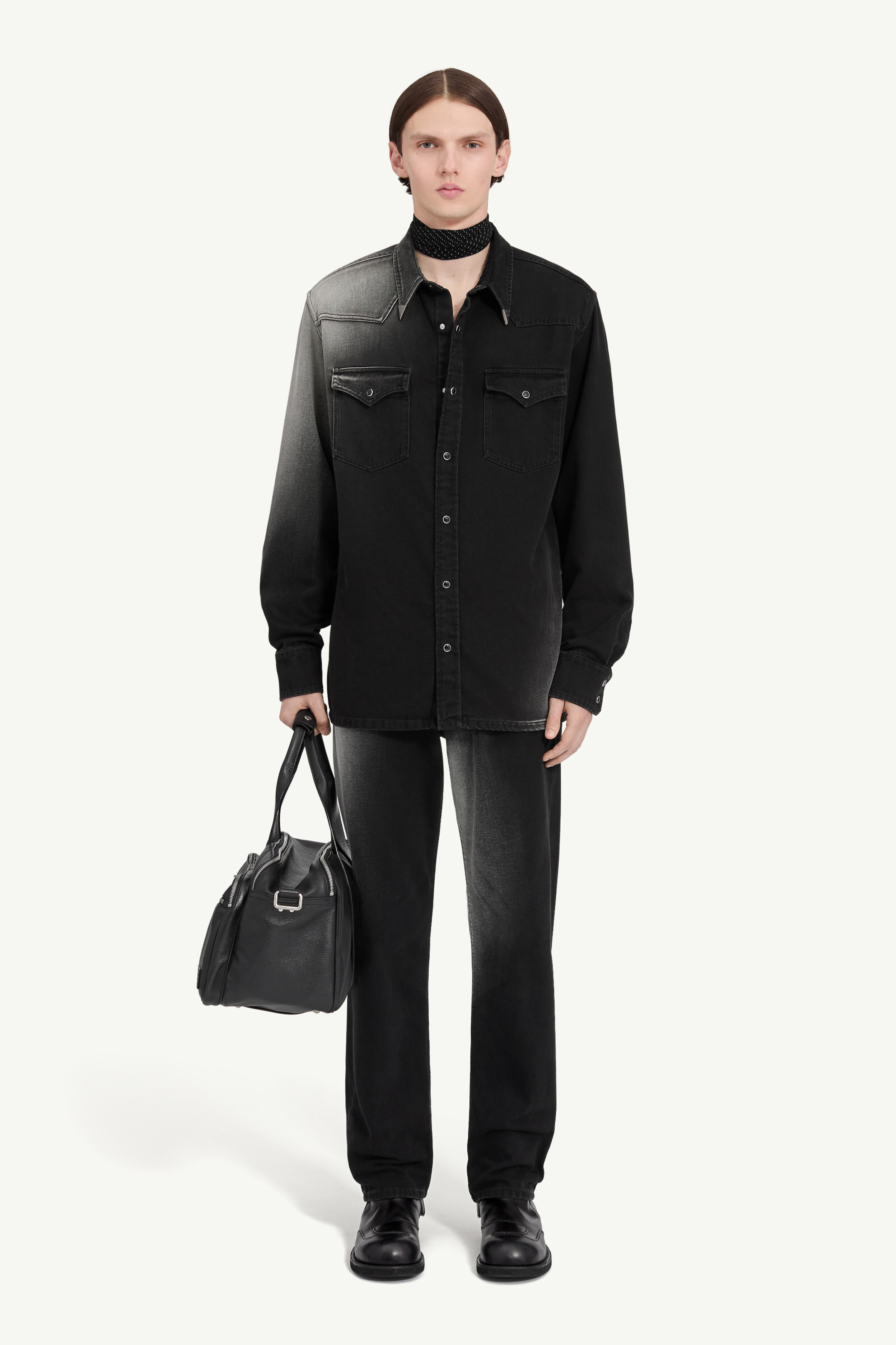 Black denim shirt - 2