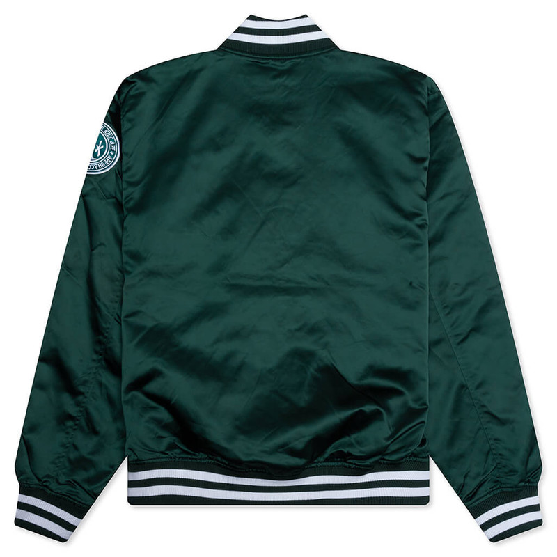 A BATHING APE® BASEBALL VARSITY JACKET - GREEN outlook