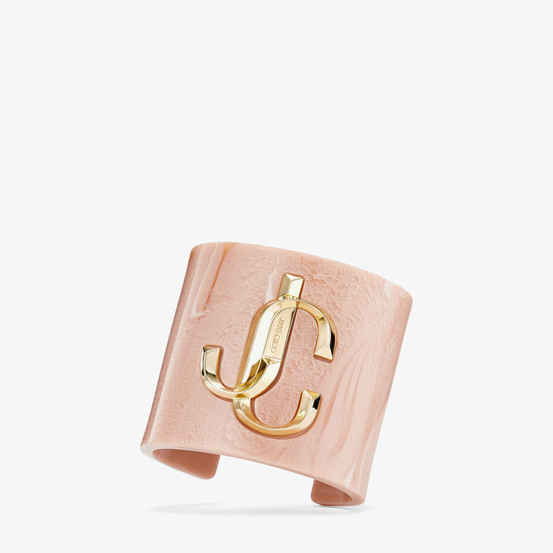 JC Cuff
Ballet Pink Acrylic Cuff Bracelet with Gold-Finish Metal JC Emblem 4