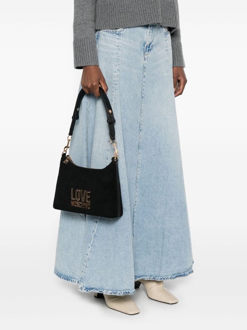 Moschino logo-plaque checkered shoulder bag outlook